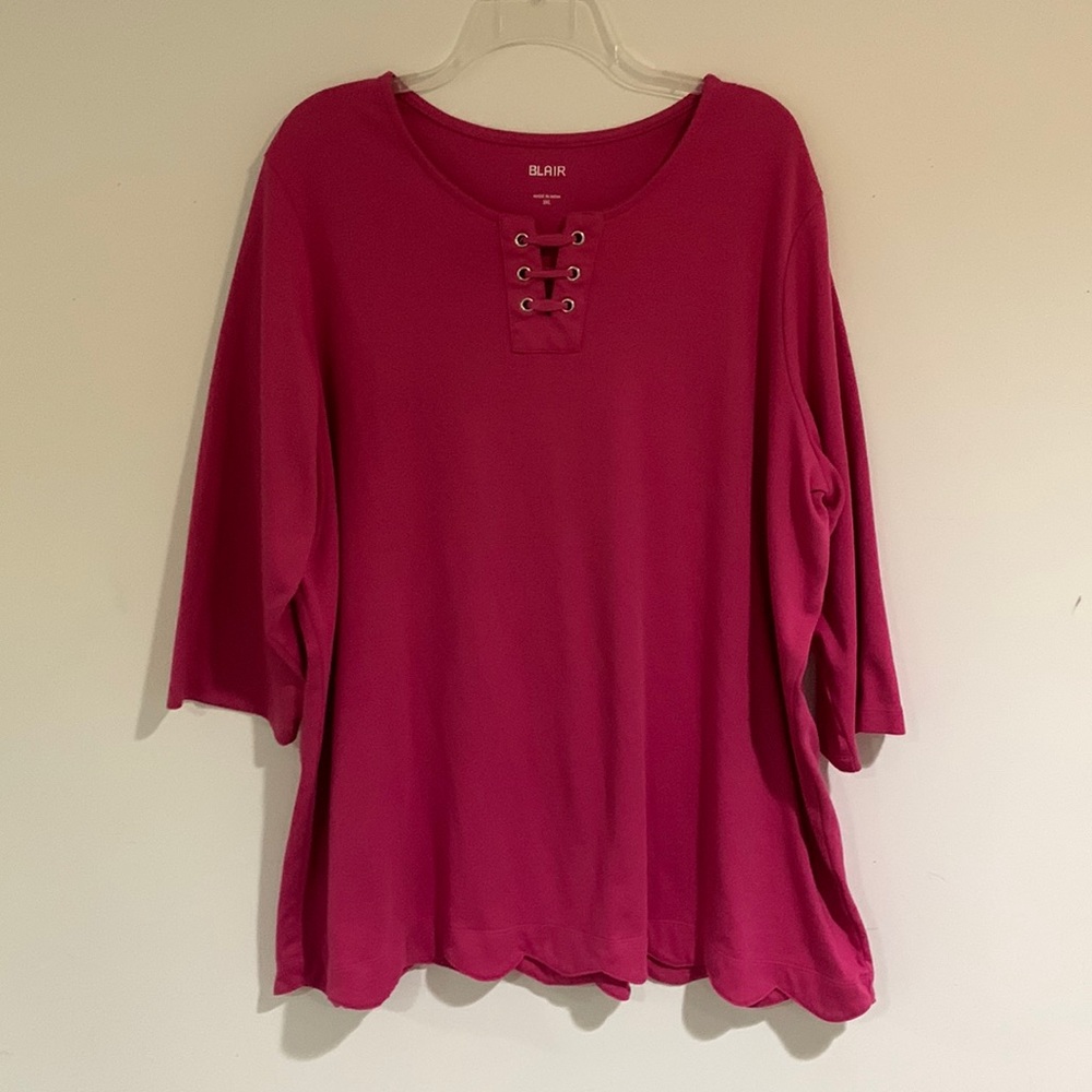 Blair 3/4 length sleeve hot pink top, women’s size 3XL